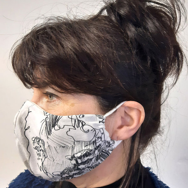 "Mund-und Nasen-Maske" Bio-Baumwolle doppellagig 16 g